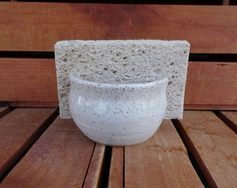 Sponge Holder/White/Nature Inspired/Yellow Creek Pottery