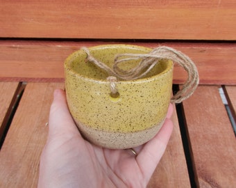 Hanging Succulent Planter/Air Plant Holder/Yellow
