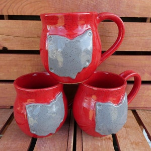 Ohio State Coffee Mug/Red Mug, Gray Ohio/Nature Inspired Pottery/Yellow Creek Pottery image 10