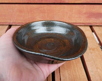 Spoon Rest/Brown and Sparkle/Nature Inspired/Yellow Creek Pottery