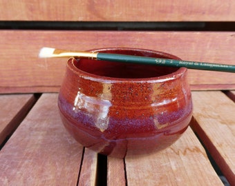 Painter's Water Cup/Red and Purple/Nature Inspired/Yellow Creek Pottery