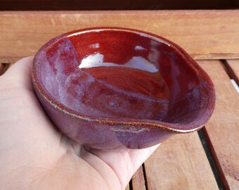 Spoon Rest/Red and Purple/Tea Bag Holder/Trinket holder/Nature Inspired