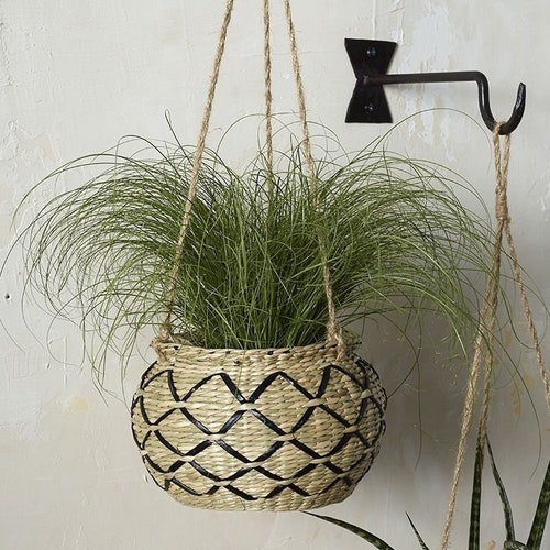 Woven Hanging Basket for Houseplants Etsy