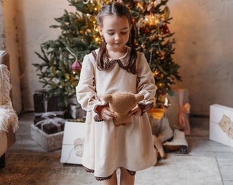 Mädchen Weihnachtskleid, Weihnachtskleid Baby Mädchen, Baby Mädchen Weihnachtsoutfit, Baby Mädchen Weihnachtsgeschenk, Samt Milchmädchen Kleid