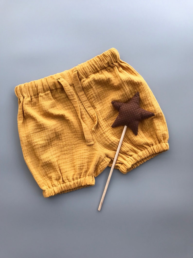 Muslin baby bloomers Mustard muslin shorts Baby cotton Etsy