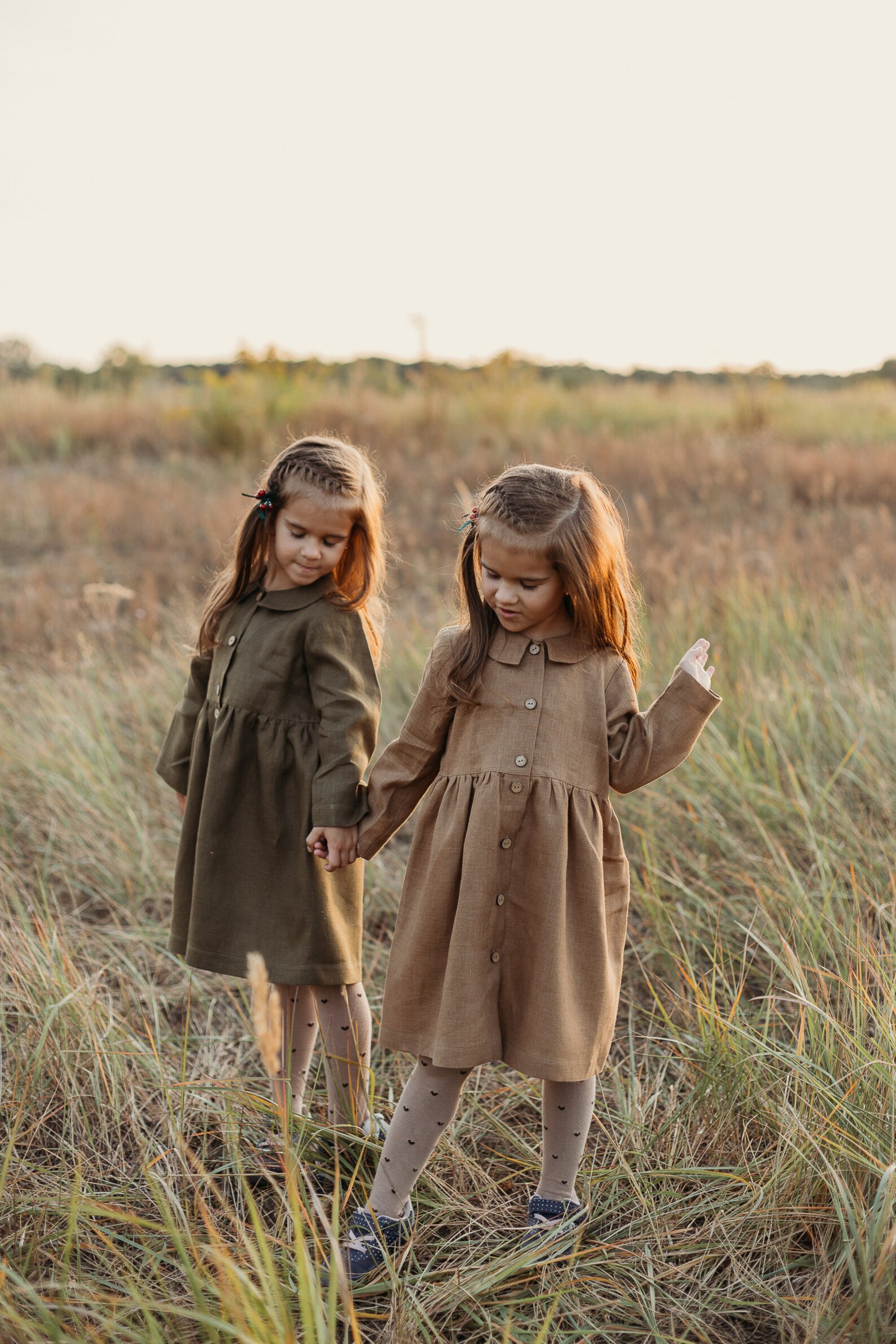 Linen Dress Girl Toddler Linen Dress Linen Baby Dress Twin Etsy