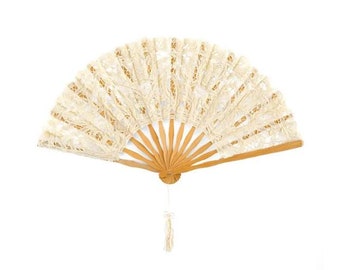 Ivory Lace Fan Ivory Lace Fan Bride Wedding