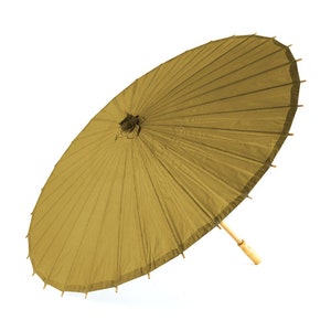 Sonnenschirm Durchmesser 84 cm, Zeremonienschirm aus weißem Papier und Bambus, 84 cm T x 58 cm L, Hochzeitsschirm Oro