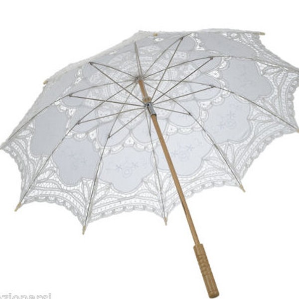 Parasol dentelle blanche parapluie mariage mariage 74 cm Parasol dentelle blanche