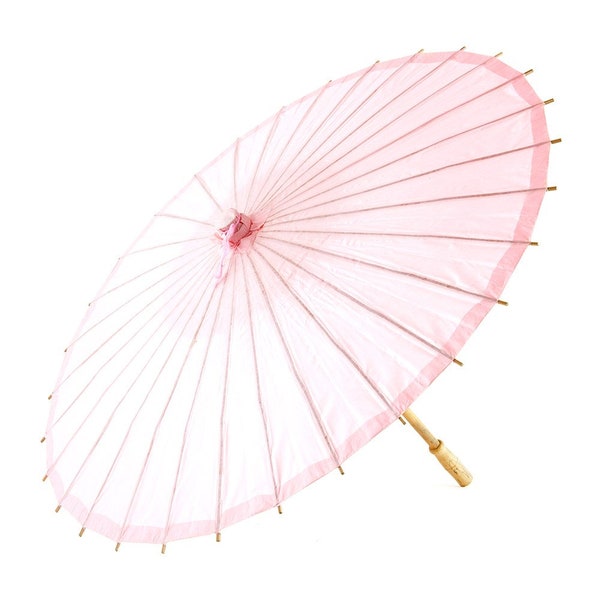 Pretty Paper Parasol With Bamboo Handle