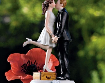 Hand painted porcelain Cake Topper Travel