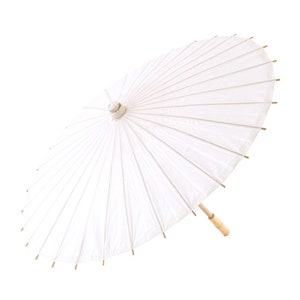 Parasol van wit papier en bamboe (diameter 84 cm) voor ceremonie 84 cm (D) x 58 cm (L) trouwparaplu