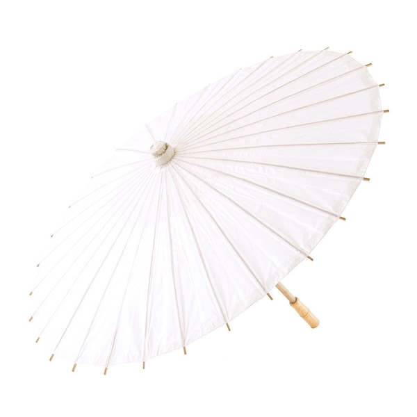 Ombrellino parasole (diametro 84 cm) bianco in carta  e bambù per cerimonia 84cm (D) x 58cm (L)  matrimonio ombrello