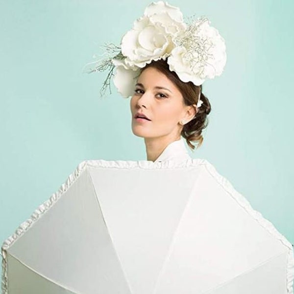Ombrello impermeabile bianco da sposa matrimonio pioggia - Just Married Wedding Umbrella white bride rain