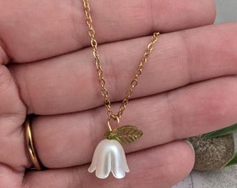 Lily of the Valley Necklace – Dainty Cottagecore Floral Pendant