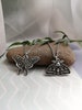 Luna moth necklaces- Tibetan silver moon phase moth charm on 18' stainless steel chain with 2' extender and lobster clasp, hypoallergenic 