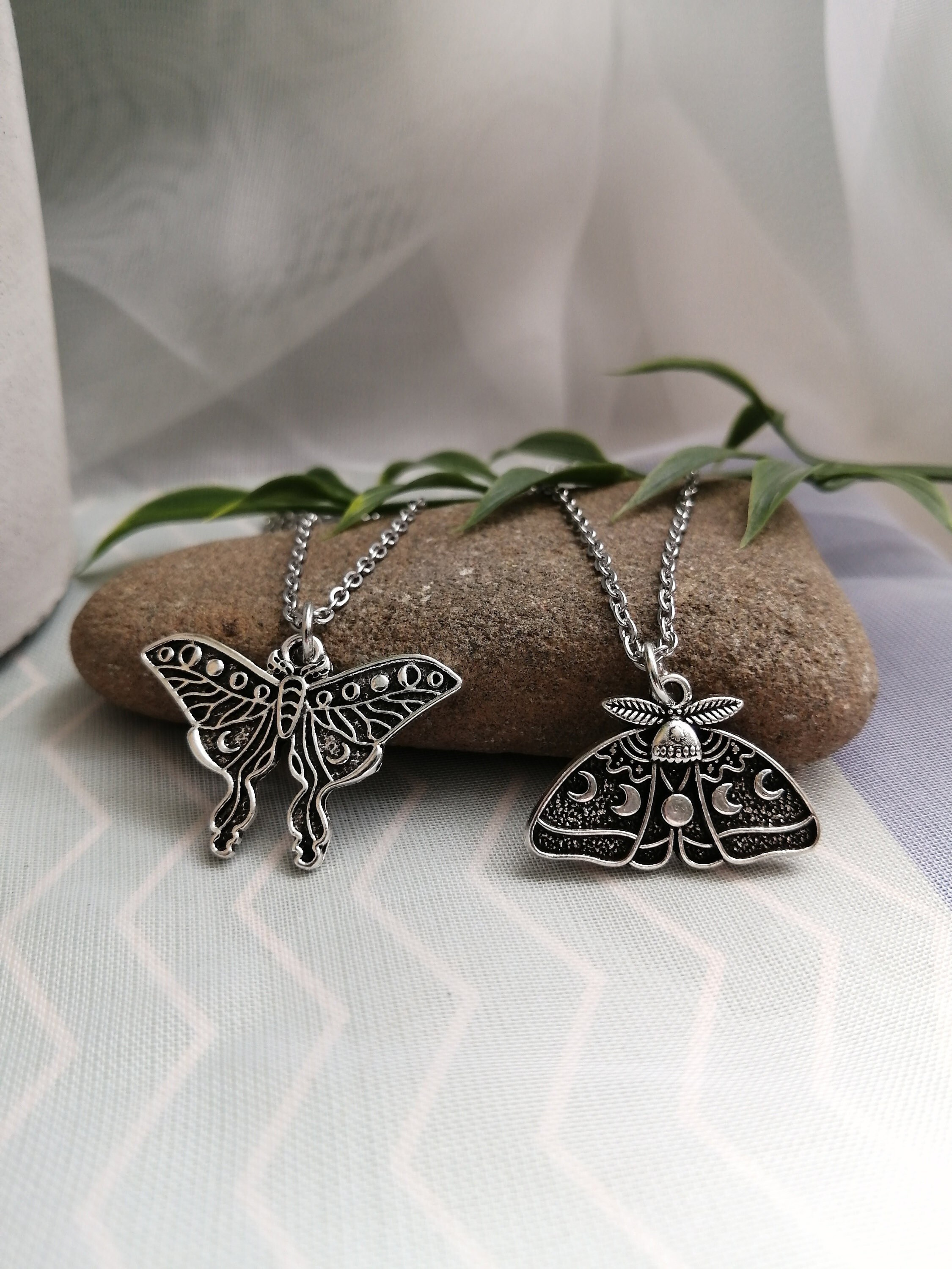 Luna moth necklace