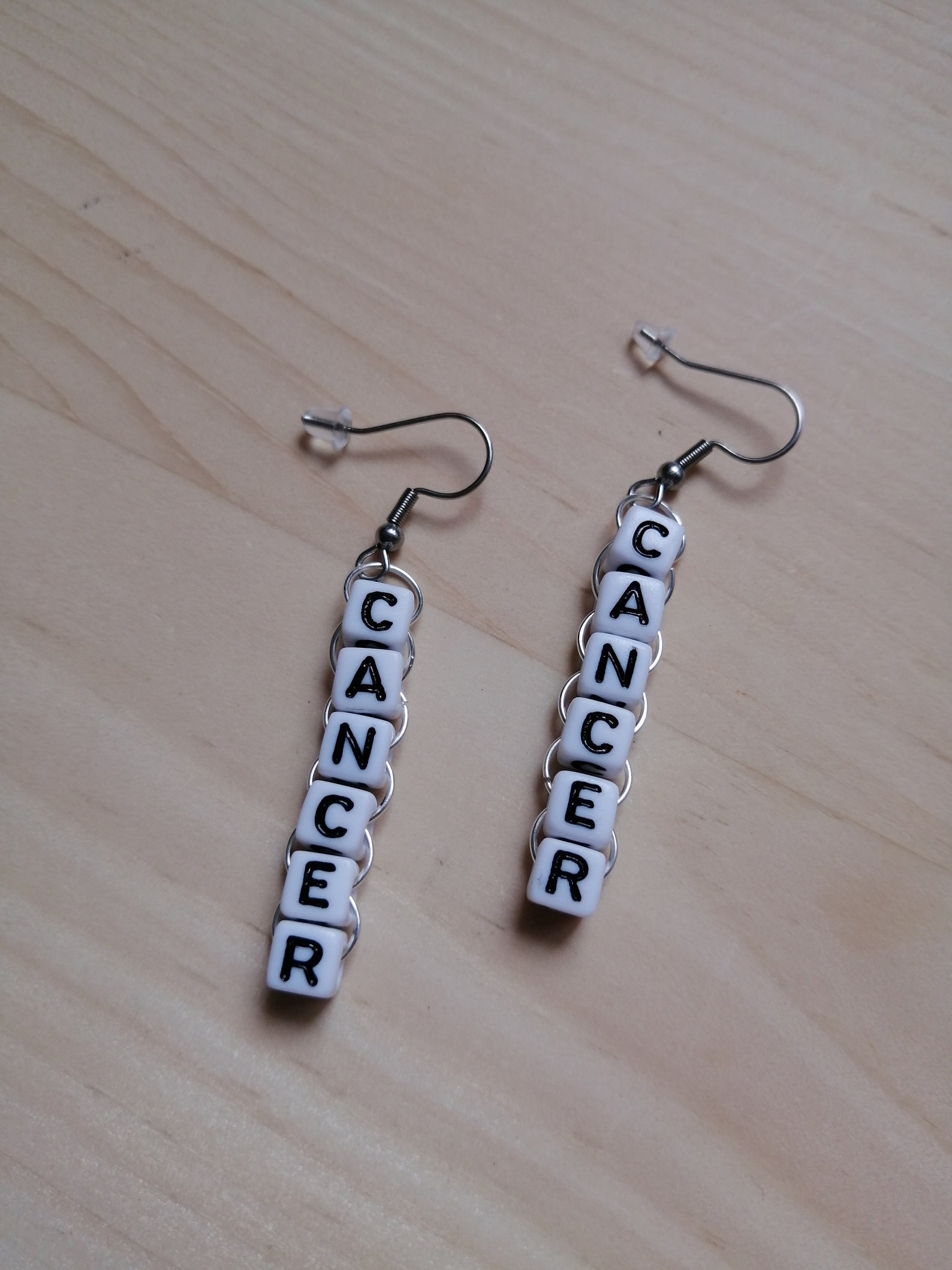 Cancer Earrings Zodiac Sign earrings word bead earrings Etsy