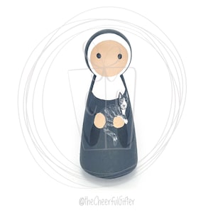 St. Gertrude of Nivelles Wooden Saint Peg