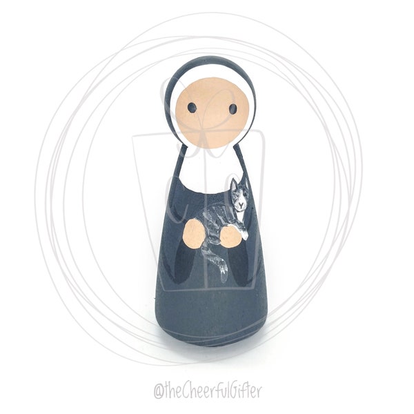 St. Gertrude of Nivelles Wooden Saint Peg