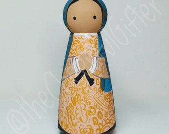 Our Lady of Guadalupe Wooden Saint Peg