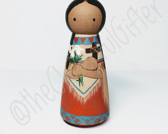 St. Kateri Tekakwitha Wooden Saint Peg