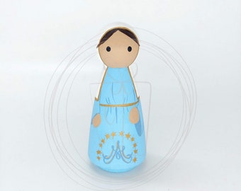 Mary (Auspice Maria) Wooden Saint Peg