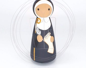 St. Hildegard of Bingen Wooden Saint Peg