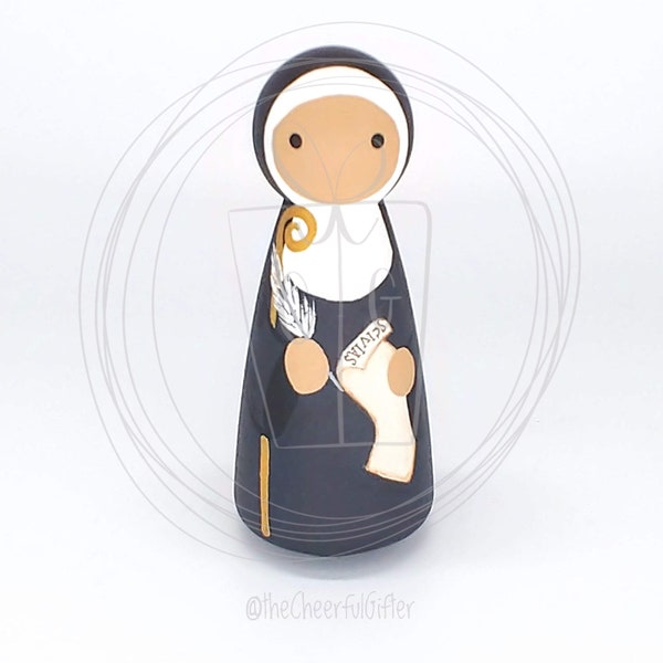 St. Hildegard of Bingen Wooden Saint Peg