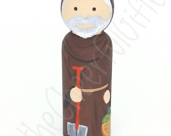 St. Fiacre Wooden Saint Peg