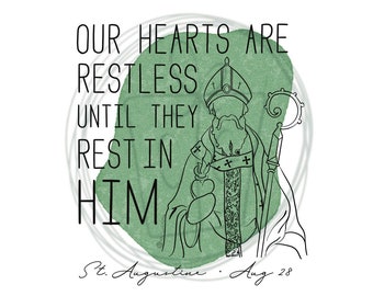St Augustine Art Print / Saint Quote Art