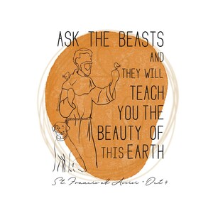 St Francis of Assisi Art Print / Saint Quote Art