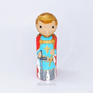 St. King Louis IX Wooden Saint Peg