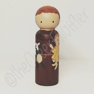 St. Anthony of Padua Wooden Saint Peg