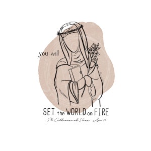 St. Catherine of Siena Art Print / Saint Quote Art