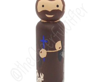 St. Francis of Assisi Wooden Saint Peg