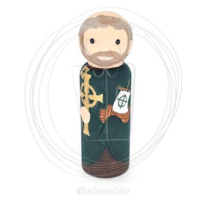 St. Brendan, the Navigator Wooden Saint Peg