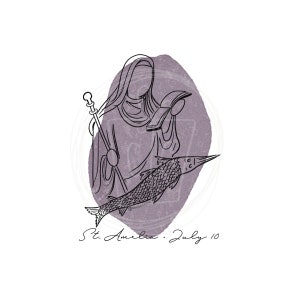 St. Amelia Art Print / Saint Quote Art