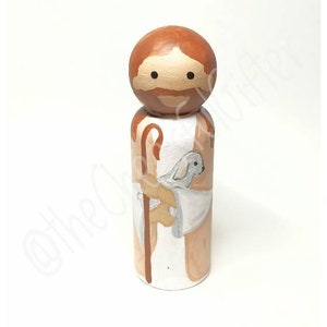 Christ the Good Shepherd Wooden Saint Peg