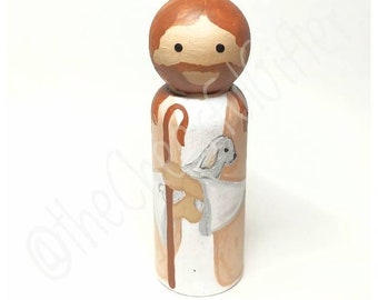 Christ the Good Shepherd Wooden Saint Peg