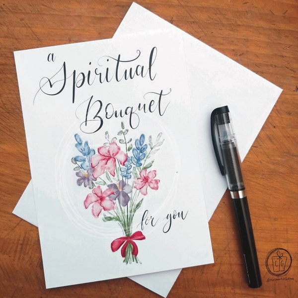 Spiritual Bouquet Card Set / Encouragement Card / Praying for You Card set