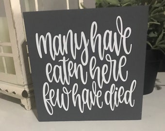 Divertido cartel de madera para cocina, decoración para bandeja de varios niveles