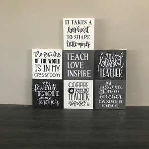 Teacher sign, wood block teacher, desk sign, desk plaque, teacher decor, classroom decor, teacher gift, teacher farmhouse, classroom sign
