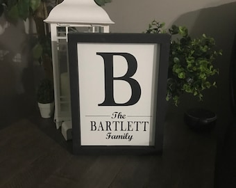 Last name sign - Family sign - name sign- farmhouse sign - anniversary gift - wedding gift - personalized - monogrammed - intital sign