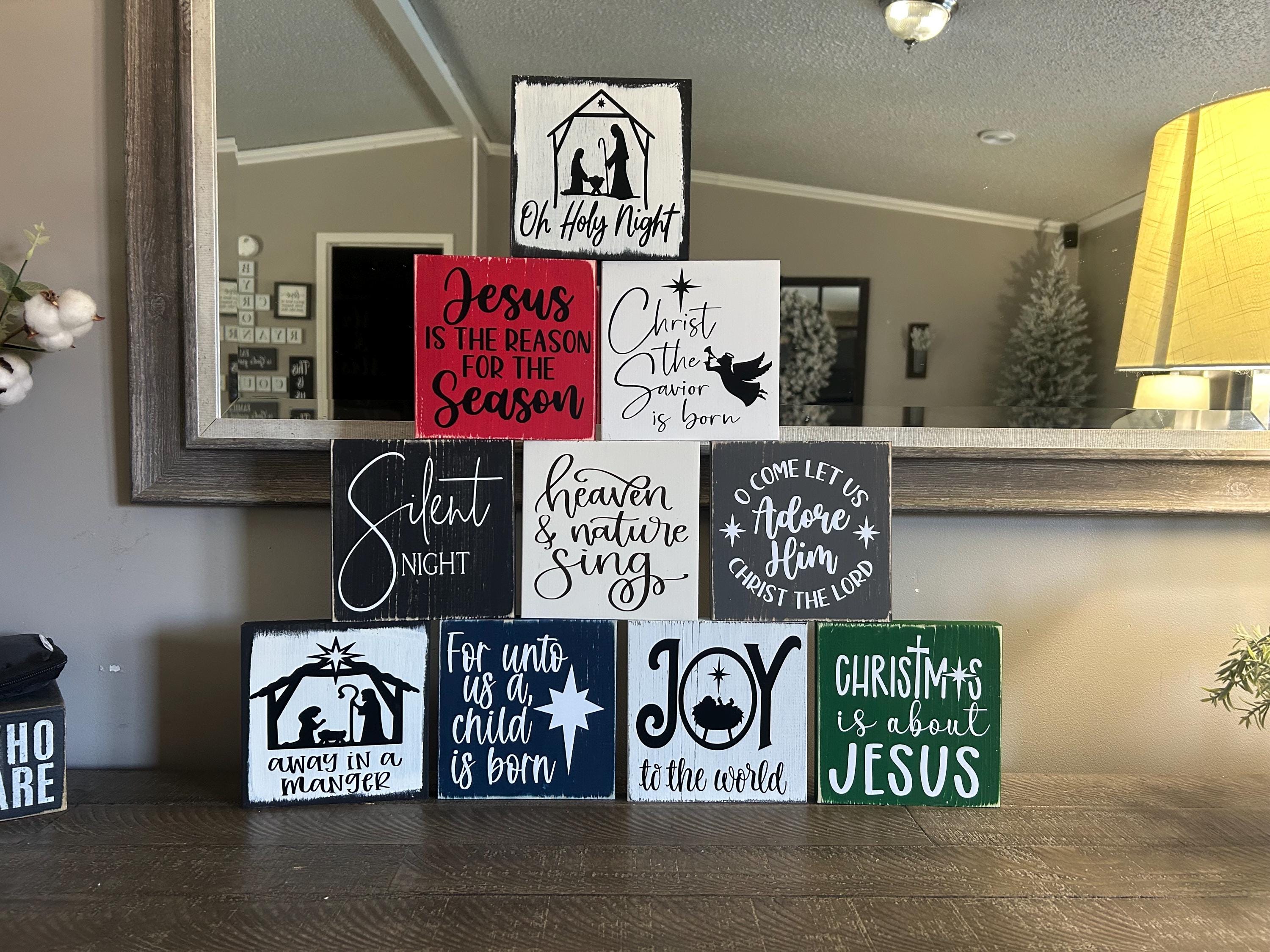 Visual Sign Nativity Religious Christmas Sign, Nativity Sign, Jesus Christmas Decor, Bible ...