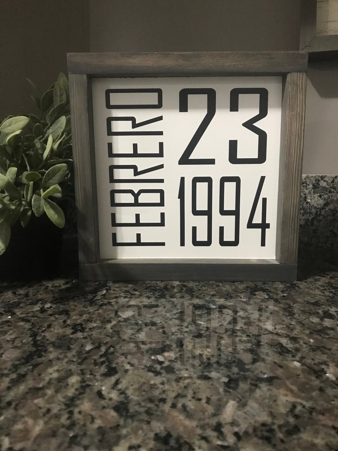 Personalized Date Sign, Anniversary, Wedding, Birth, Pine Wood Frame - Etsy