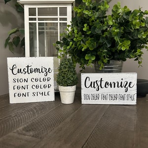 Custom sign - small wood block sign - personalized gift  - Choose size, colors, and font style