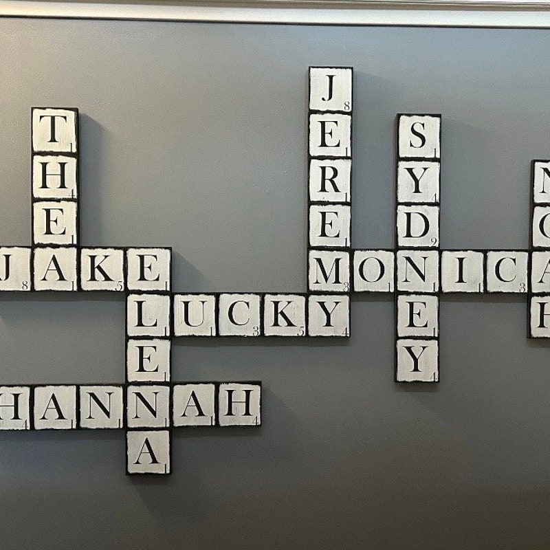 Crossword Family Name Wall Decor Etsy Crossword Family Name Wall Decor Etsy