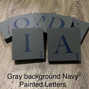 Scrabble Wall letters, scrabble wall art, wood letters, Distressed letters, wall letters, wall tiles, black, white, gray, big, 3.5, 5.5