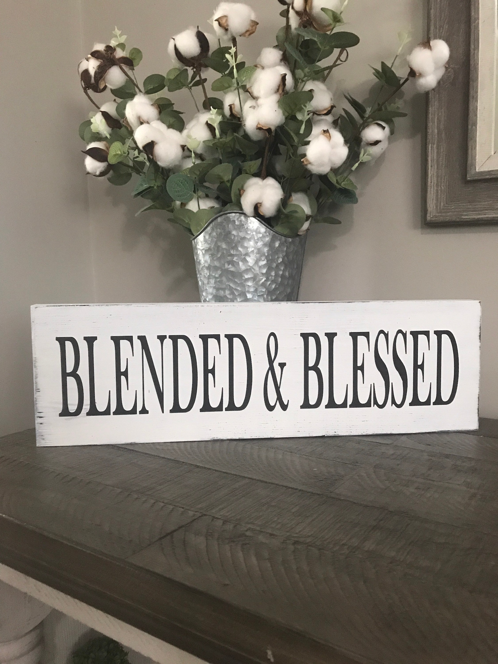 Blended and Blessed Sign Blended Family 5.5x30 Inch Wood Etsy